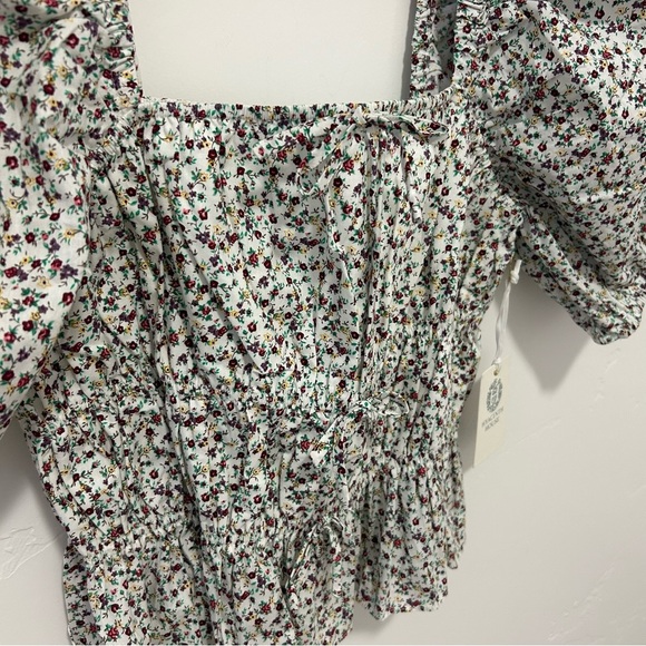 NEW Tuckernuck Hyacinth House Floral Payton Blouse Bows Puff Sleeve Size Large - Picture 3 of 12